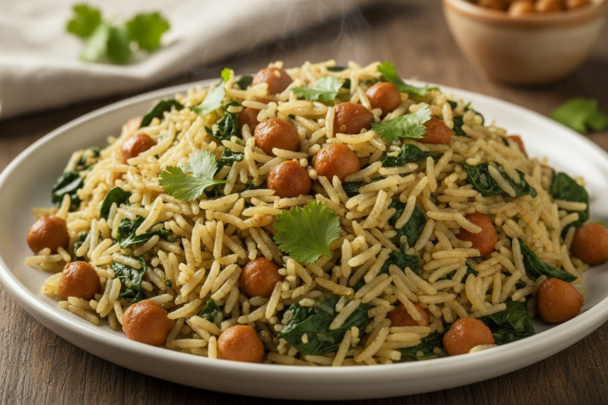 பசலைக்கீரை சோளே சாதம்