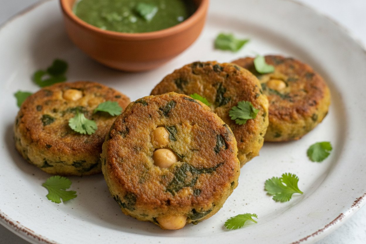પૌષ્ટિક પાલક છોલે રાઇસ ટિક્કી